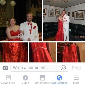 Gorgeous red mermaid dress.